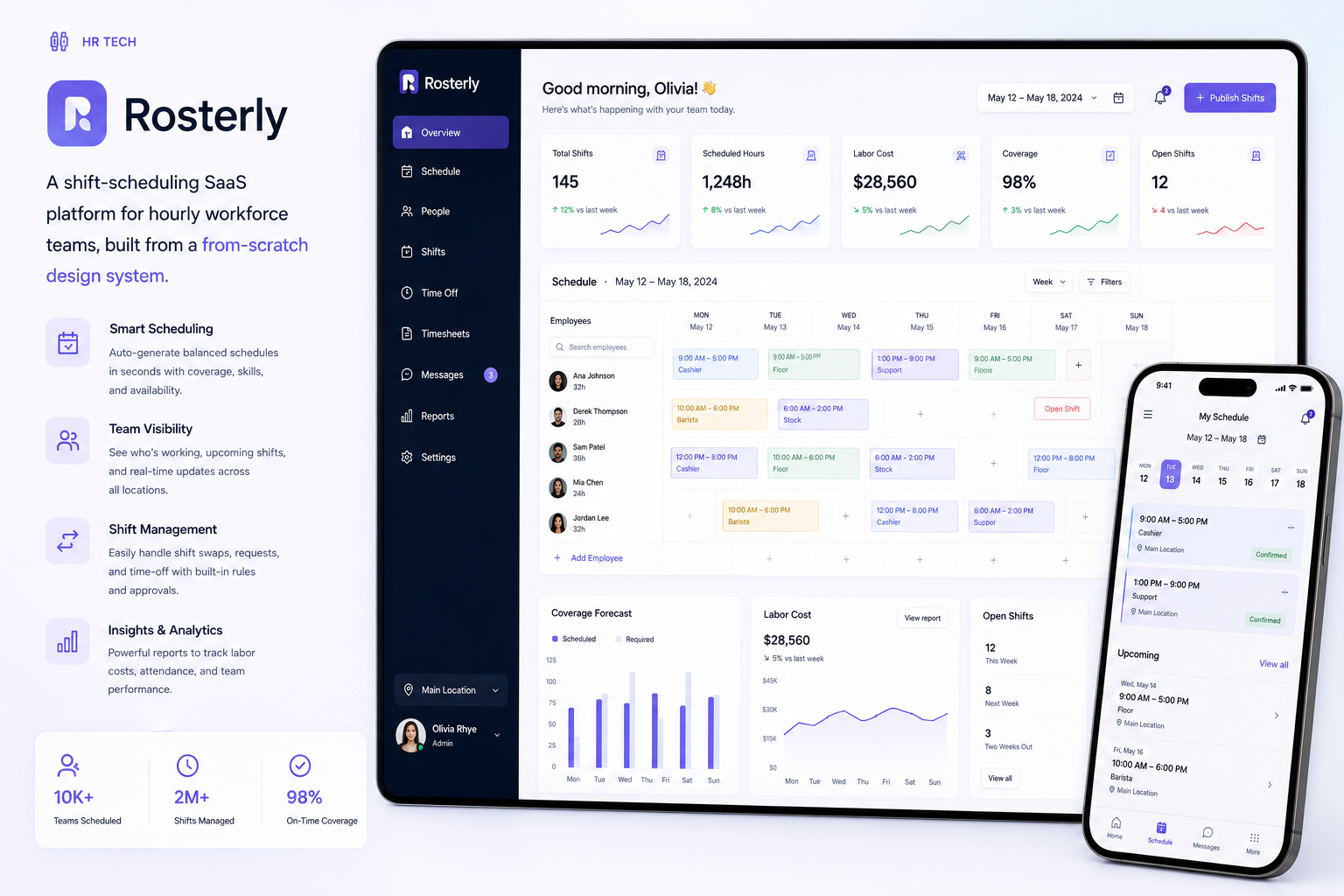 Rosterly product screenshot